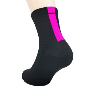 Kolesarska nogavica quarter - črna/pink