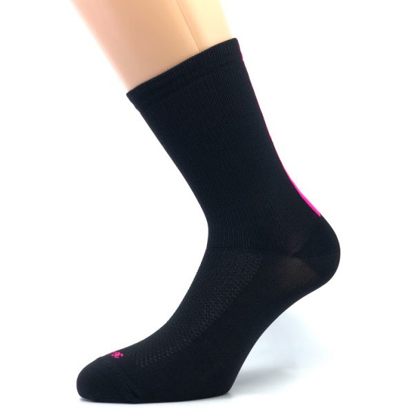 Kolesarska nogavica – črna/pink