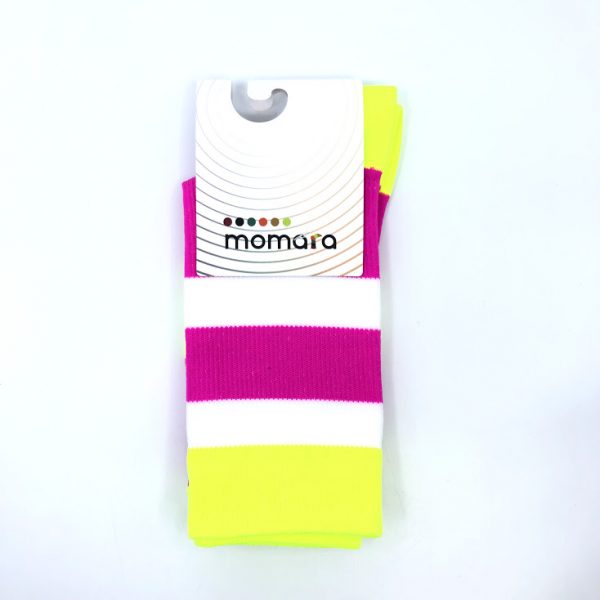 Kolesarska nogavica – pink/rumena/bela