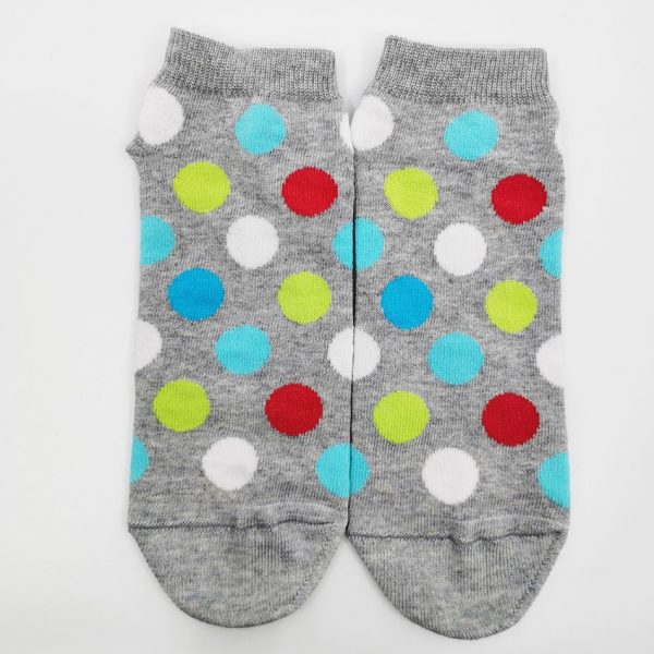 Nogavice Dots On Grey – bombažna nizka nogavica