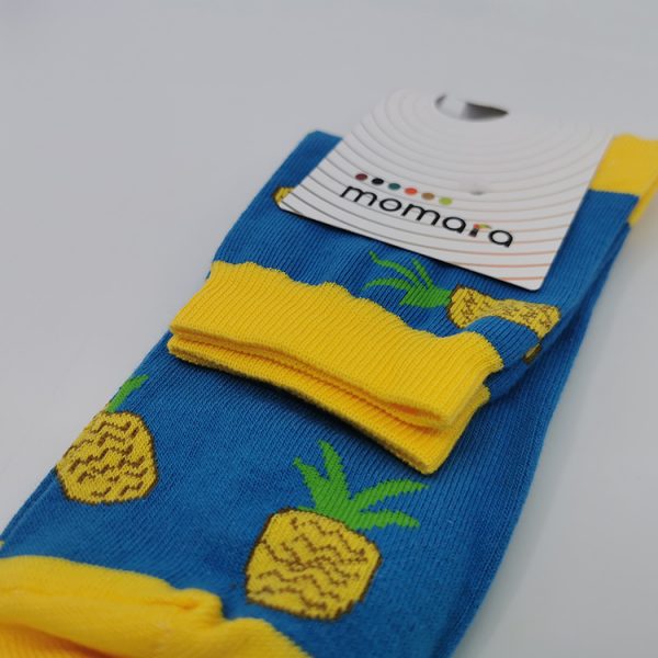 Zabavne nogavice Blue Pineapple – bombažna quarter nogavica