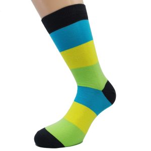 Nogavice Yellow Blocks – bombažna visoka nogavica