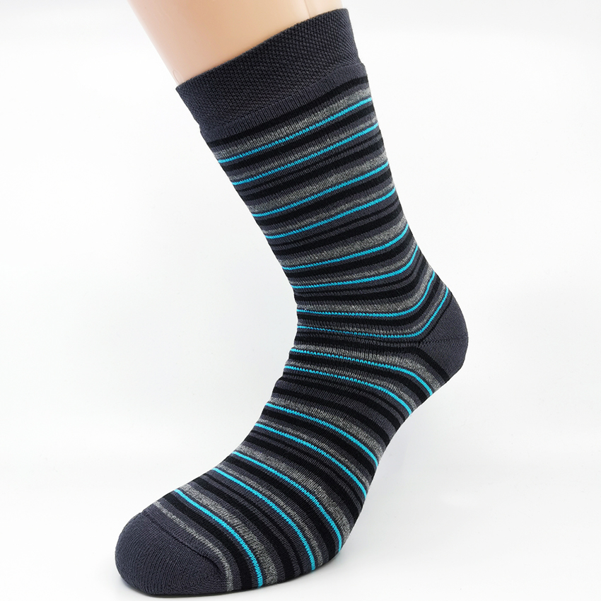 MATIC-M-2a Nogavice Črte sive/turkiz