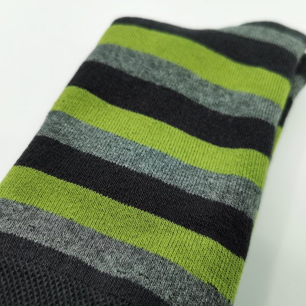 Nogavice Grey/Green Lines – bombažna pliš nogavica