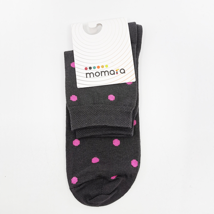 INAQ-Z-103b Nogavice Dark Grey Polka – bombažna quarter nogavica