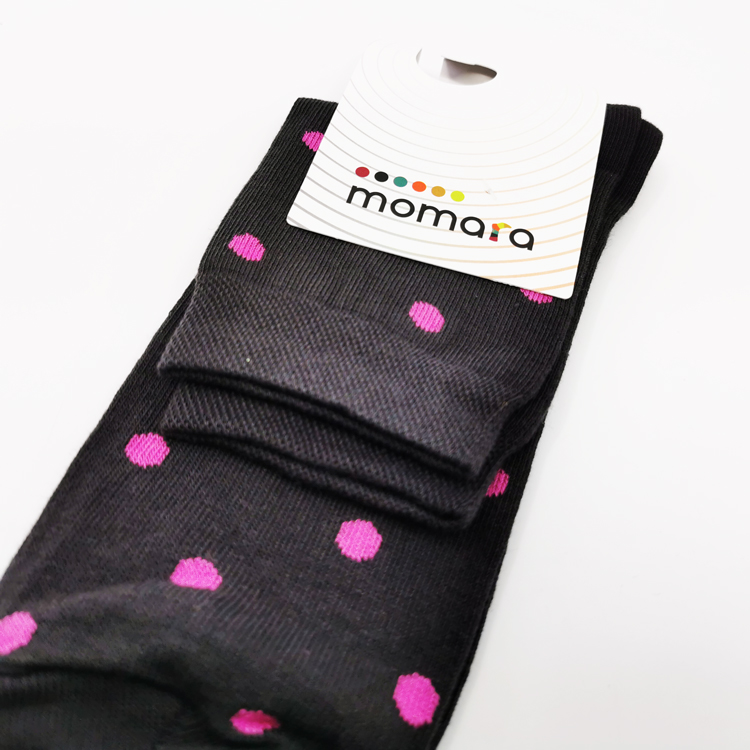 INAQ-Z-103c Nogavice Dark Grey Polka – bombažna quarter nogavica