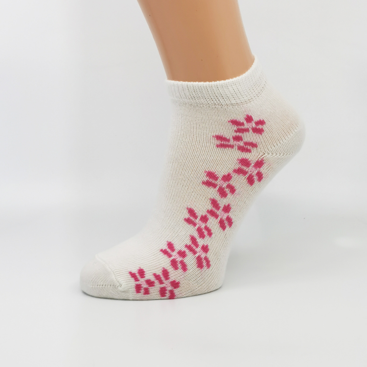 INA-SD-15a Nogavice White/Pink Flowers