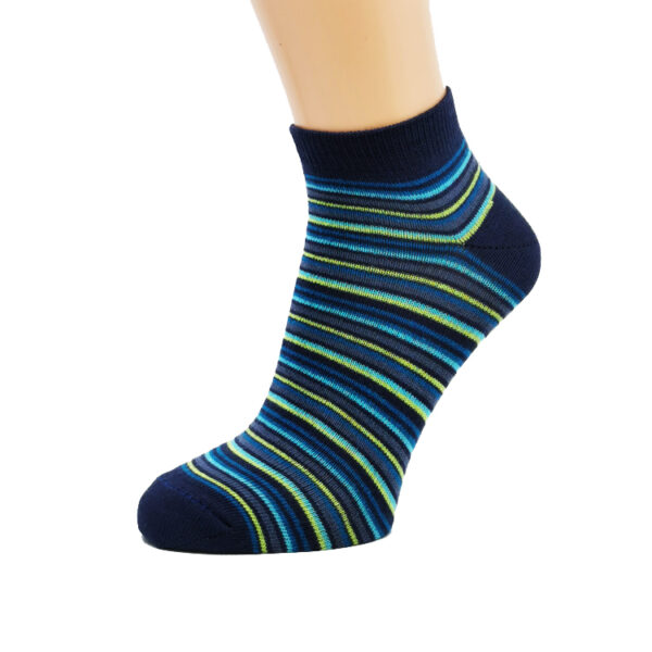 Nogavice Zelene/turkiz črte – otroška nizka nogavica