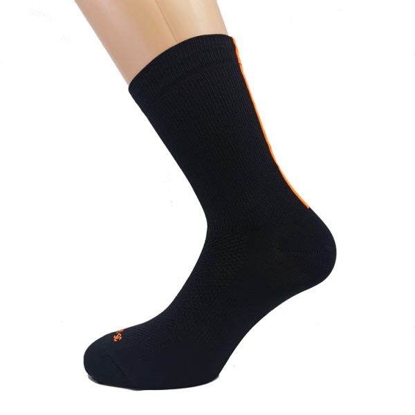 Kolesarska nogavica – črna/oranžna