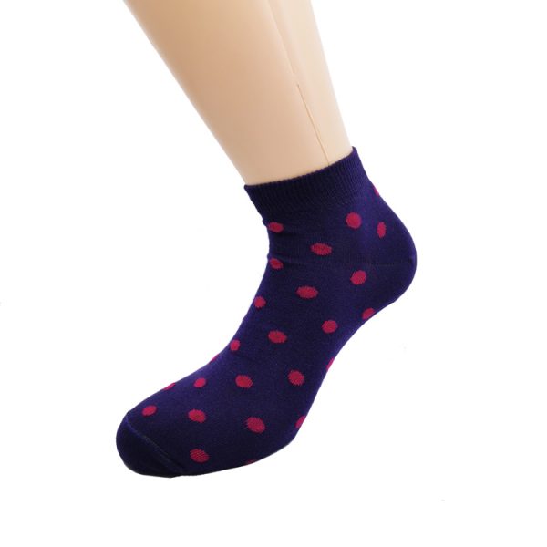Nogavice Purple Polka Dot - bombažna nizka nogavica
