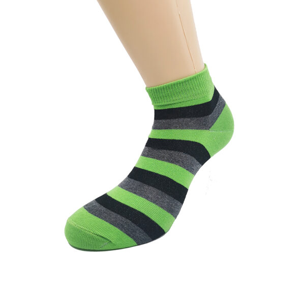 Nogavice Zelene črte – bombažna nizka nogavica [35-38]
