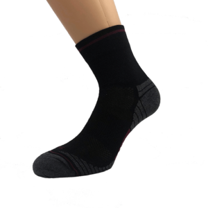 Gladke bombažne športne nogavice za tek - črna/bordo
